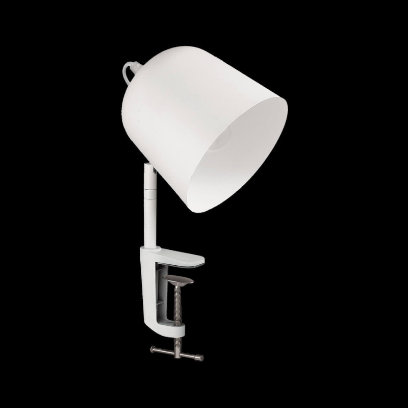 Lampada da tavolo con supporto a morsetto diffusore metallo opaco bianco LIMBO AP1 IDEAL LUX