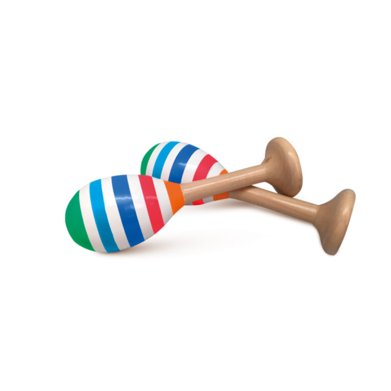 MARACAS STRUMENTO MUSICALE COPPIA maracas in legno LA FORZA