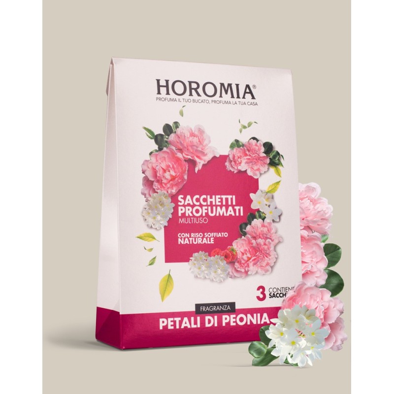 PETALI DI PEONIA SACCHETTI HOROMIA PER ARMADI. ASCIUGATRICE , ASPIRAPOLVERE RISO SOFFIATO