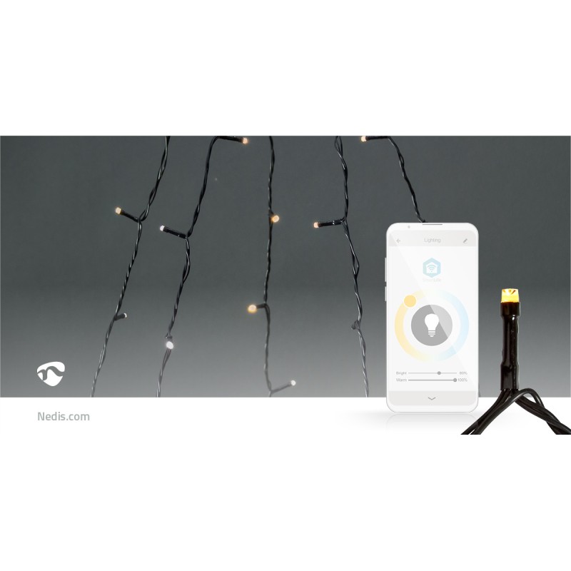 Tenda per albero illuminazione smart wifi 200led m5x4 Nedis WIFILXT12W200