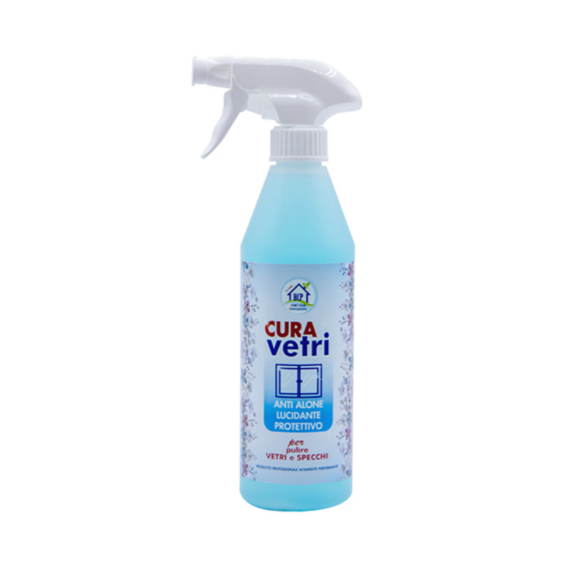 Spray CURA VETRI anti alone, lucidante, protettivo per vetri e specchi CURA VETRI HCP