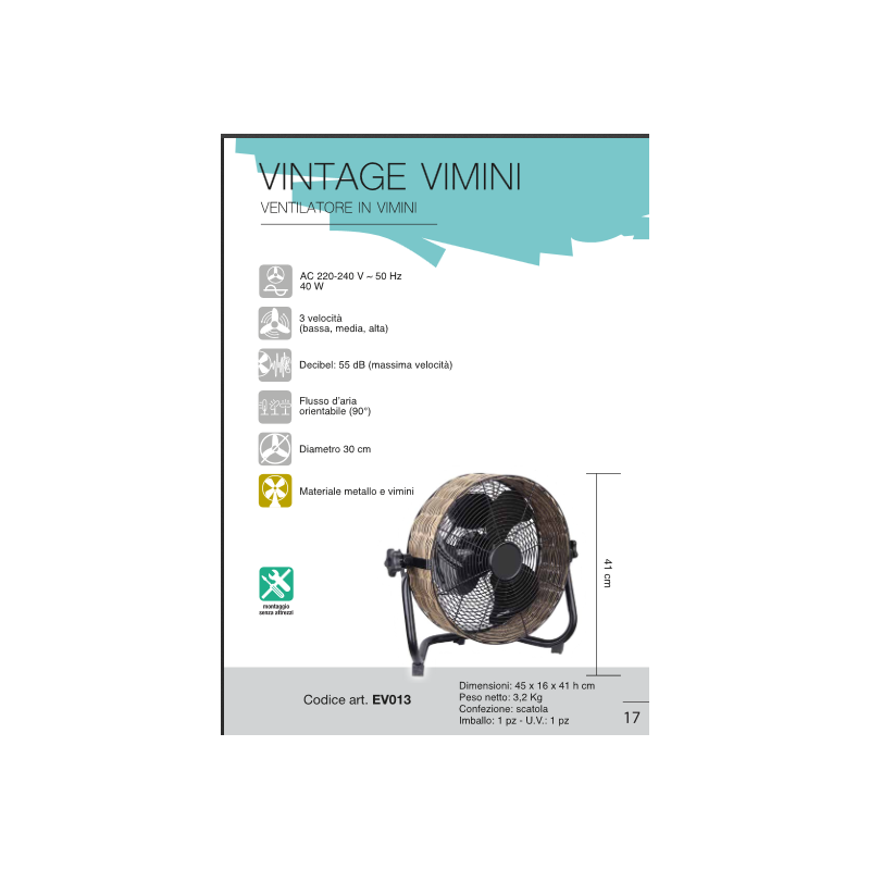 VENTILATORE DESIGN VINTAGE CFG