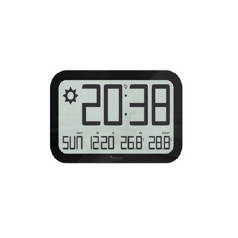 Orologio digitale da parete con numeri in grande formato, temperatura e  data, colore nero - PEARL