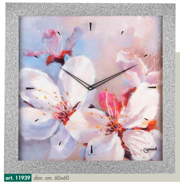 Orologio Quadro Lowell Disegno Fiori Di Prunus Cornice Brillantini Argento Vaccarielettrocasa Snc Di Vaccari Elisa E Paola E C