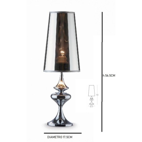Alfiere-lampada-da tavolo colore acciaio lucido Ideallux small tl1