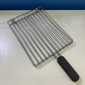 GRIGLIA BISTECCHIERA ACCIAIO INOX CON GOCCIOLATOIO cm 31x29 superficie utile