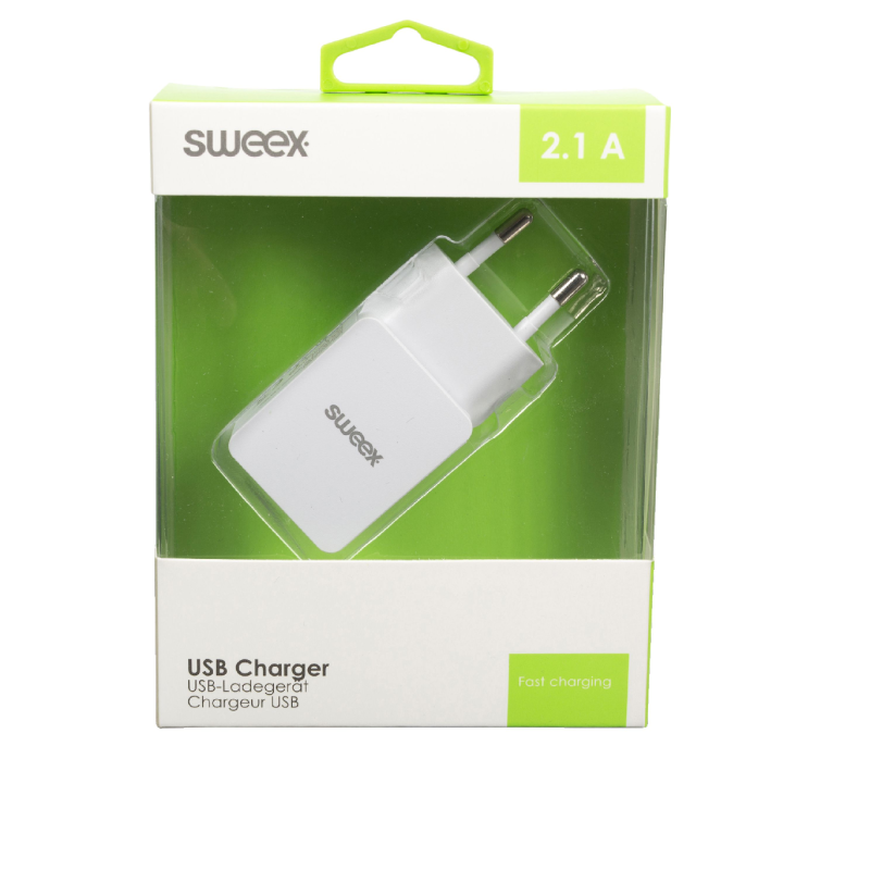 CARICATORE USB 2.1 SWEEX BIANCO