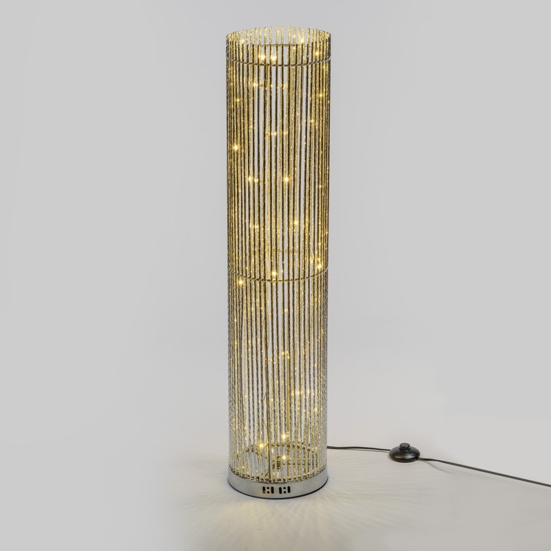 Colonna vaso tubi argentati 60LED altezza cm100 luce calda 3D ATS CL100 S60-F Lotti (LOLLI 25892)