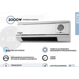 Termoventilatore PTC A Parete 2000w Spider CFG - E078